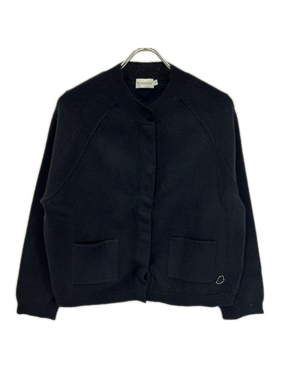 Moncler Black Wool Snap Button Cardigan
